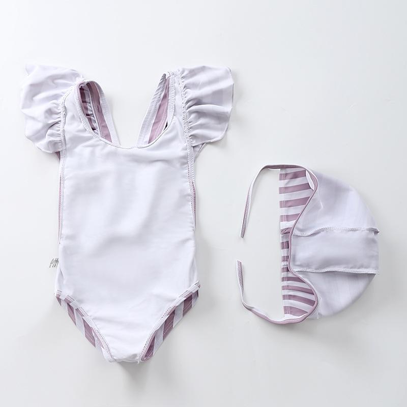 ベビー水着 80 女 水着 ベビー 幼稚園 女の子 フリル水着 2点セット キッズ キャップ付き 子供 女児 かわいい みずぎ - 画像 (7)