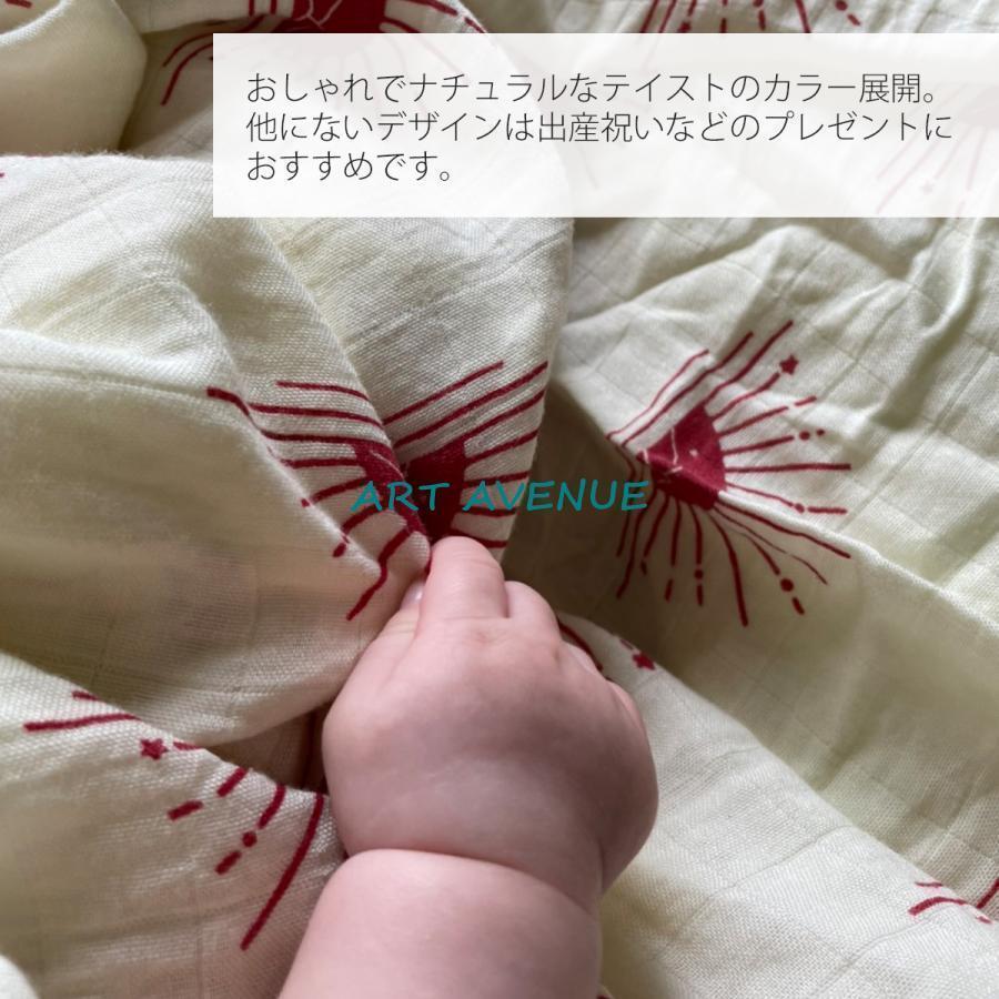 おくるみ ガーゼ コットン 赤ちゃん 夏 ハワイアン 秋 冬 退院 花 ベビー 新生児 ガーゼケット ブランケット ガーゼタオル 綿100% やわらか - 画像 (9)