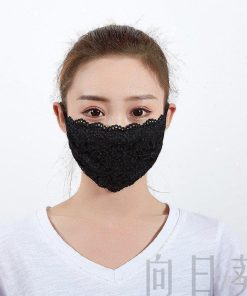 マスク 洗える おしゃれ 個包装 6枚入り レース レディース 2層 ファッションマスク 息がしやすい UVカット 3D 立体 紫外線 夏 ブラック ピング