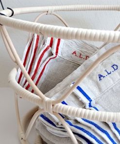 ALDIN Wガーゼブランケット（beige x red）