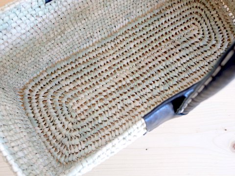 蓋つき革手バスケット(M) - 画像 (4)